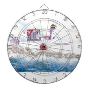 winter in Nubble LIghthouse in Maine Dartbord
