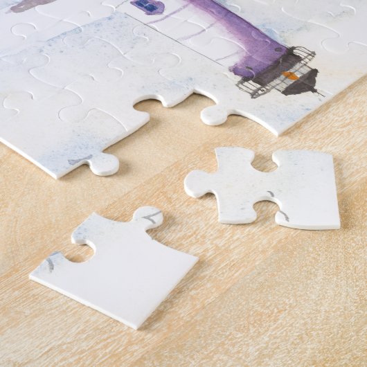 winter in Nubble LIghthouse in Maine Legpuzzel (Zijkant)