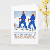 Winter in NY State WPA 1930s Poster Kaart (Gele Bloem)
