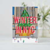 Winter in NYC Bedankkaart (Staand voorkant)