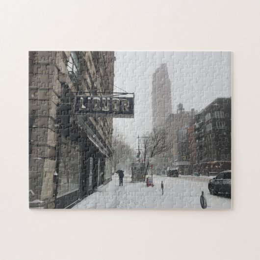 Winter in NYC New York Snowstorm Foto Puzzle Legpuzzel (Horizontaal)