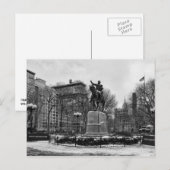Winter in NYC's Union Square 001 Black White Briefkaart (Voorkant / Achterkant)