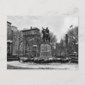 Winter in NYC's Union Square 001 Black White Briefkaart (Voorkant)
