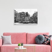 Winter in NYC's Union Square 001 Black White Canvas Afdruk (Insitu (Woonkamer))
