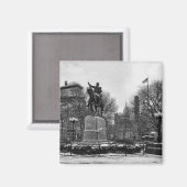 Winter in NYC's Union Square 001 Black White Magneet (Voorkant / Achterkant)
