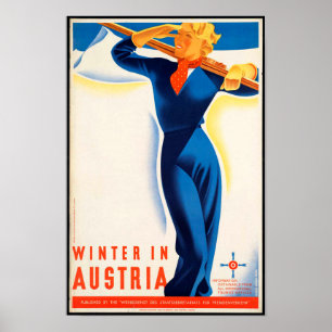 Winter in Oostenrijk - Poster voor reizen met best