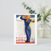 winter in Oostenrijk skireisposter Briefkaart (Staand voorkant)
