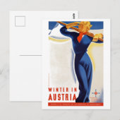 winter in Oostenrijk skireisposter Briefkaart (Voorkant / Achterkant)