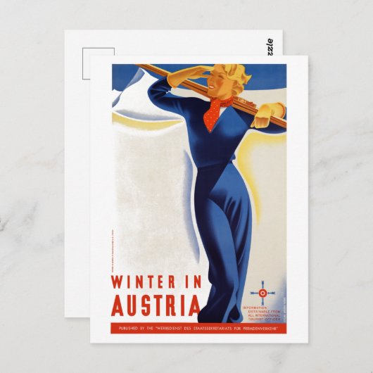  winter in Oostenrijk skireisposter Briefkaart (Voorkant / Achterkant)