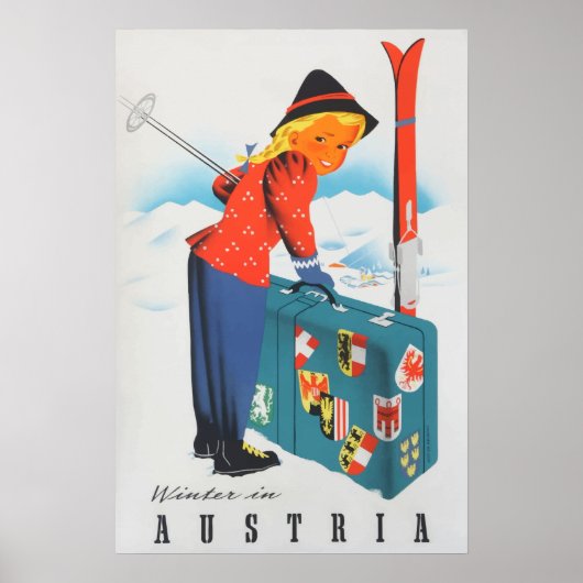Winter in Oostenrijk Vintage Poster (Voorkant)