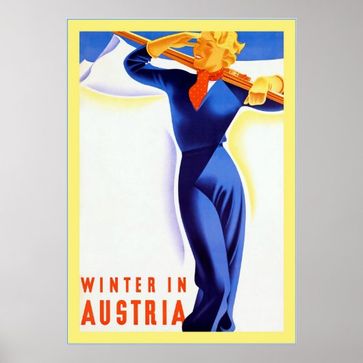 Winter in Oostenrijk ~Vintage Travel Poster (Voorkant)
