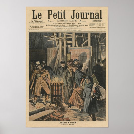 Winter in Parijs, rond de brazilier Poster (Voorkant)