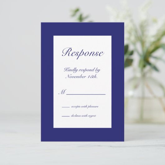 Winter in Parijs RSVP-indigo RSVP Kaartje (Staand voorkant)