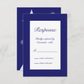 Winter in Parijs RSVP-indigo RSVP Kaartje (Voorkant / Achterkant)