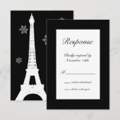 Winter in Parijs RSVP Kaartje (Voorkant / Achterkant)