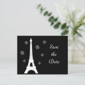 Winter in Parijs Save the Date Briefkaart (Staand voorkant)
