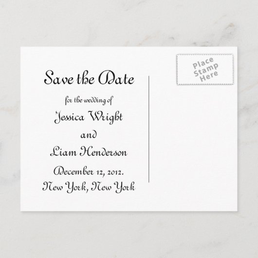 Winter in Parijs Save the Date Briefkaart indigo (Achterkant)