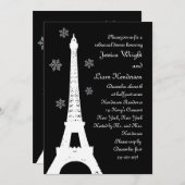 Winter in Paris repetitie: Dinner Invitation Kaart (Voorkant / Achterkant)