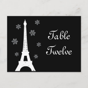 Winter in Paris Table Number Briefkaart
