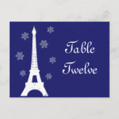 Winter in Paris Table Number Briefkaart indigo (Voorkant)