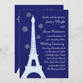 Winter in Paris Wedding Invitation indidigo Kaart (Voorkant / Achterkant)