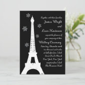 Winter in Paris Wedding Kaart (Staand voorkant)