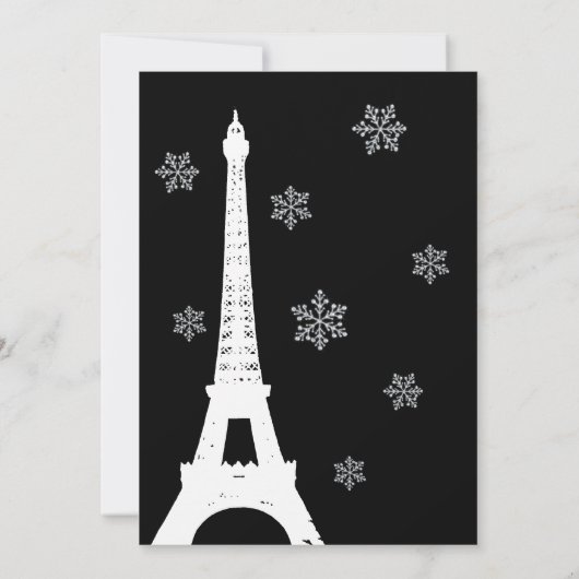 Winter in Paris Wedding Kaart (Achterkant)