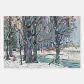 Winter in prachtige, kleurrijke kunst inpakpapier vel (Voorkant)