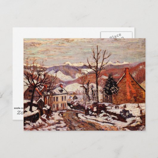 Winter in Saint Sauves d'Auvergne Briefkaart (Voorkant / Achterkant)