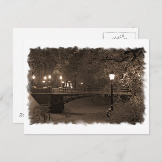 winter in sepia briefkaart (Voorkant / Achterkant)