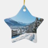 Winter in St. Moritz Keramisch Ornament (Achterkant)