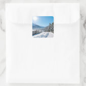 Winter in St. Moritz Vierkante Sticker (Tas)