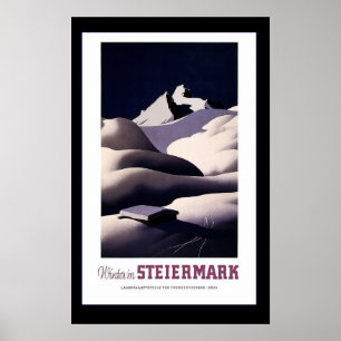 "Winter in Steiermark" Vintage Travel Poster