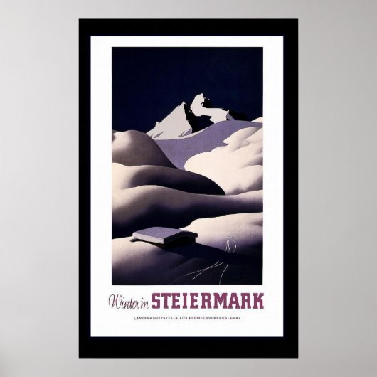 "Winter in Steiermark" Vintage Travel Poster (Voorkant)