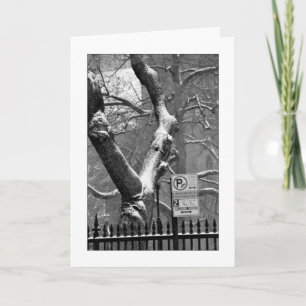 "Winter in the City"-feestkaart - MerryKerstmis Feestdagen Kaart