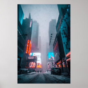 Winter in Times Square Wall Art Poster