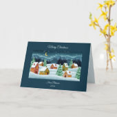 Winter in town Customisable folded greeting Card Kaart (Gele Bloem)