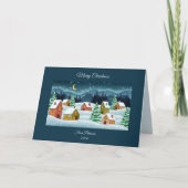 Winter in town Customisable folded greeting Card Kaart (Voorkant)