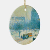 Winter in Union Square van Frederick Childe Hassam Keramisch Ornament (Rechts)