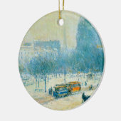 Winter in Union Square van Frederick Childe Hassam Keramisch Ornament (Links)