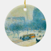 Winter in Union Square van Frederick Childe Hassam Keramisch Ornament (Achterkant)