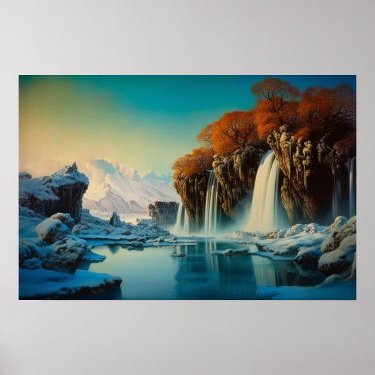 Winter in Valley Herfsten Poster (Voorkant)