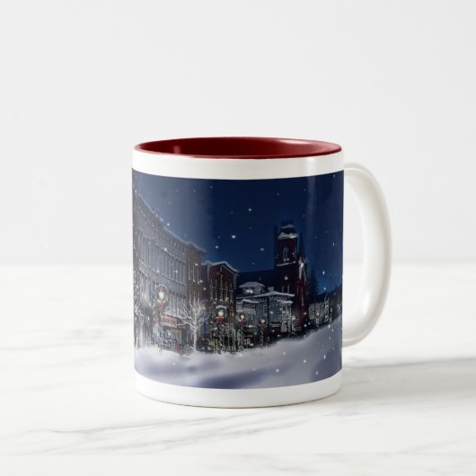 Winter in Waterville Tweekleurige Koffiemok (Voorkant rechts)