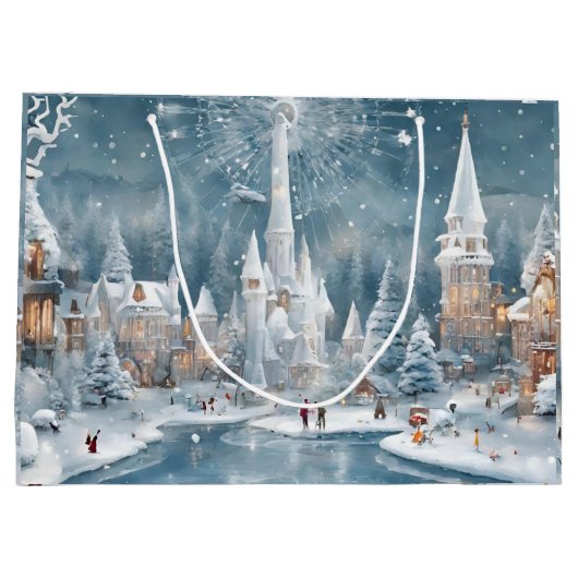 Winter in wonderland Kerstmis Groot Cadeauzakje (Achterkant)