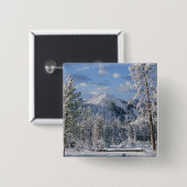 Winter in Yellowstone National Park Wyoming Vierkante Button 5,1 Cm (Voorkant /achterkant)