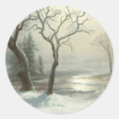 Winter in Yosemite door Albert Bierstadt Ronde Sticker (Voorkant)