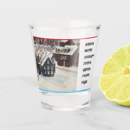 Winter in zeven talen shot glas