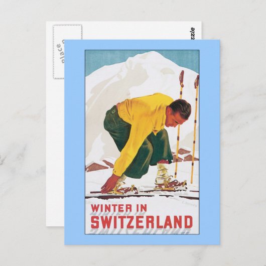 Winter in Zwitserland Briefkaart (Voorkant / Achterkant)