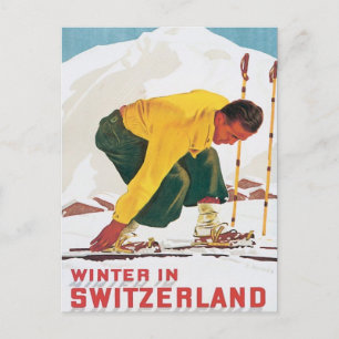 winter in Zwitserland Briefkaart