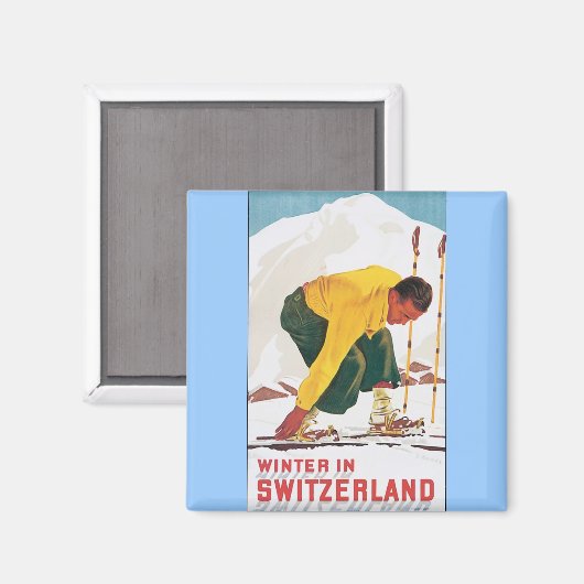 Winter in Zwitserland Magneet (Voorkant / Achterkant)